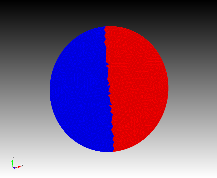 The mesh used for the surface diffusion boundary simulation